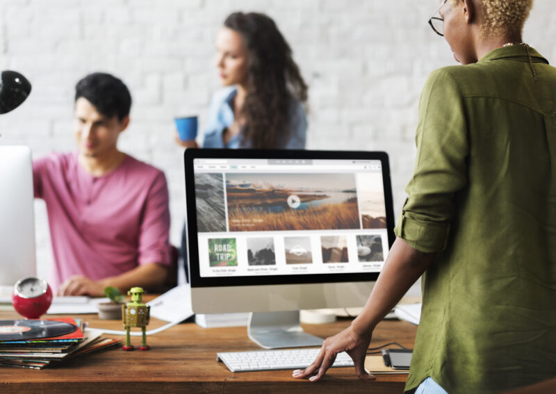 Teamwork Together Professional Occupation Concept Woman working on website optimization for her client