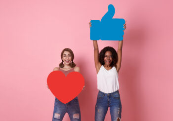 heart and like symbol for social media platforms