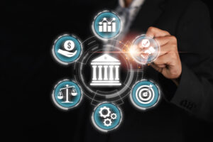 graphic image showing financial services for AI