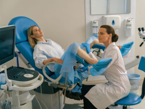 Young woman having an internal examination to illustrate testing around signs of infertility